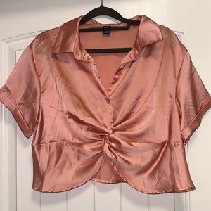 SHEIN Rose Gold Crop Top Size L - Never Warm